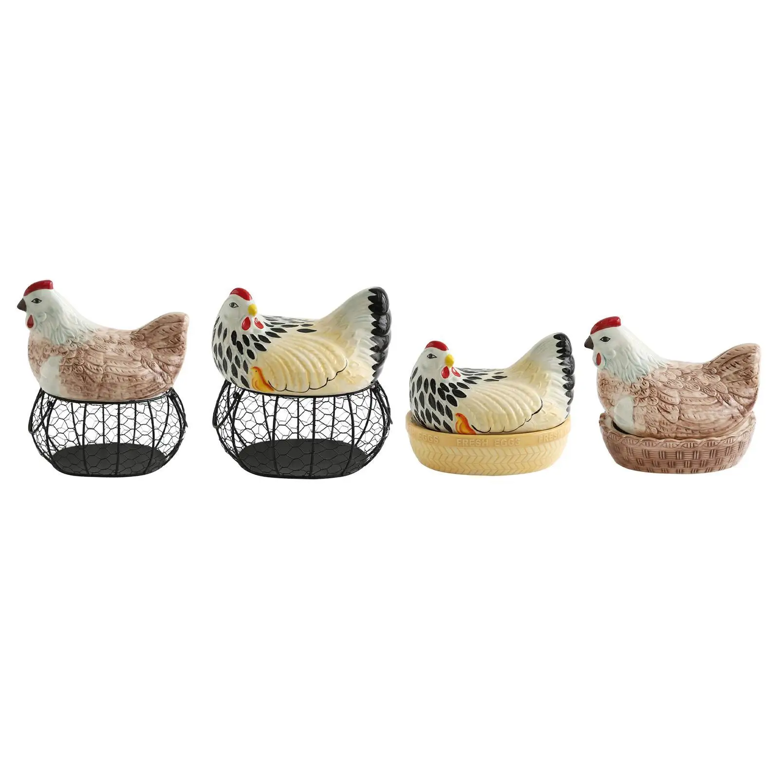 Chicken Design Egg Storage Basket Creative for Countertop Household Kitchen