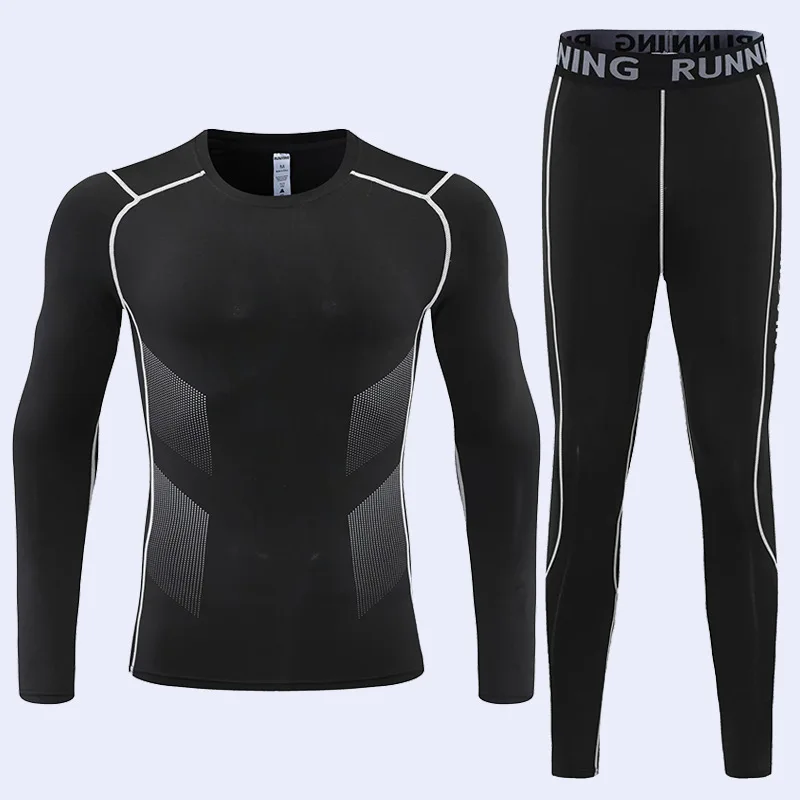 Uomo Donna Adulti PALESTRA Tuta Fitness Corsa Escursionismo Sci Set attillati Sport Basket Calcio Camicie lunghe + Leggings Pantalone 2209