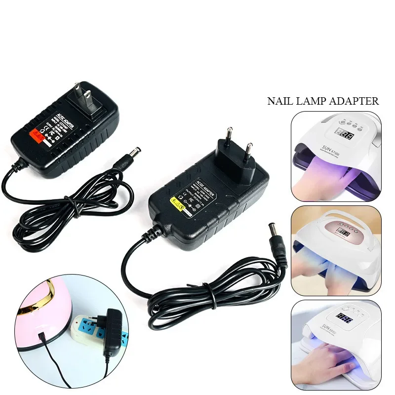 US EU Plug for UV LED Light Lamp Nail Dryer Charger DC 24V 2A Power Supply Adapter 1.2M Adapter Nail Dryer Plug Manicure  Too