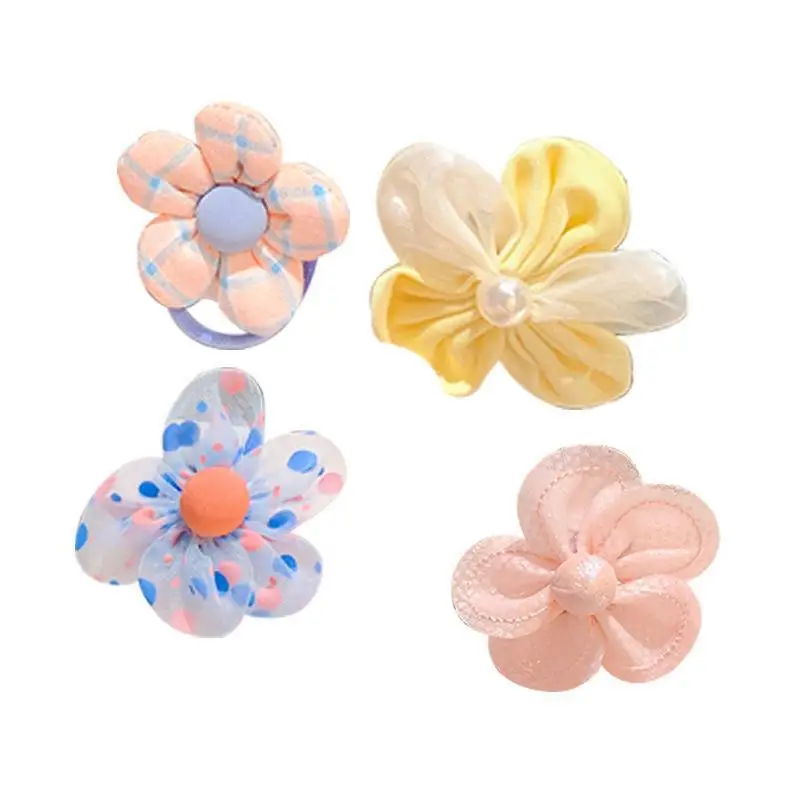 Children cute flowers rubber band hair set baby hair elastic good girl hair cord accessories