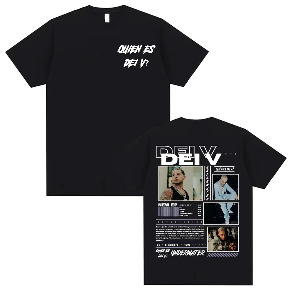 Neues Herren-T-Shirt Rap Sänger Quien Es Dei V Unterwassertour Muster Druckstil Harajuku Rundhals-Stil Kurzarm Unisex