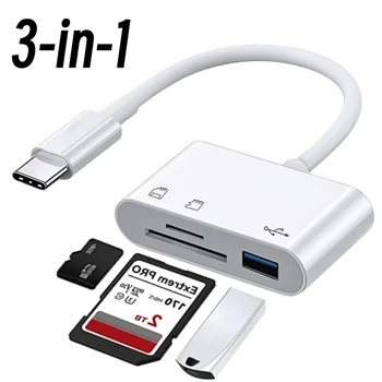 Convertitore hub multiporta 3 in 1 da tipo C a USB CA Adattatore OTG Lettore di schede di memoria micro SD TF per laptop Samsung Mi Android 2023
