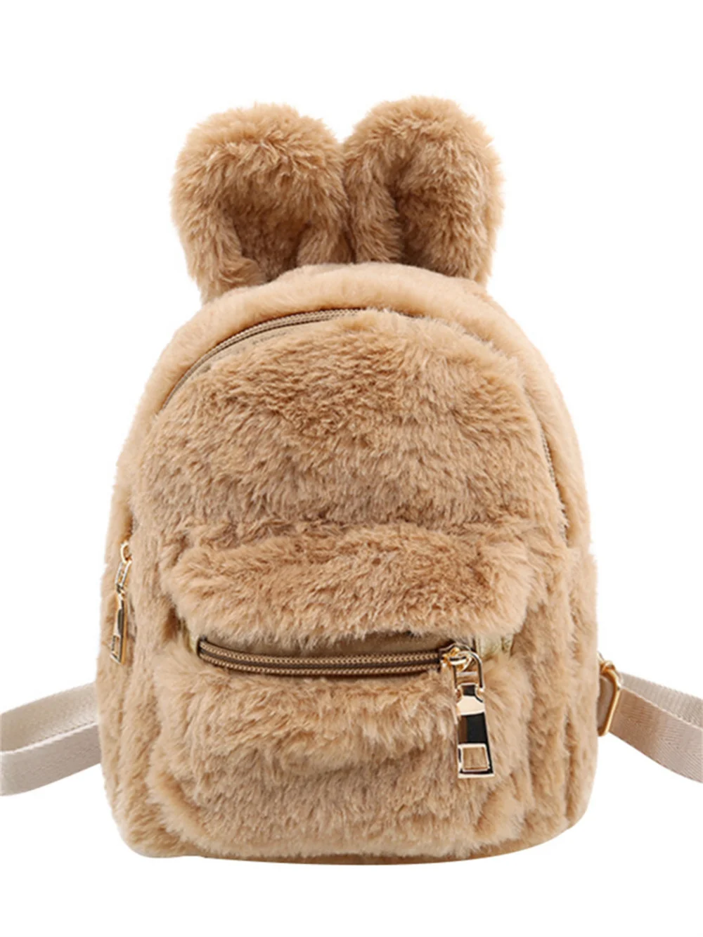 2022 Children School Hare Backpack Plush Faux Fur Rabbit Ears Kids Bag for Girls Kawaii Kindergarten Shoulder Mini Backpacks