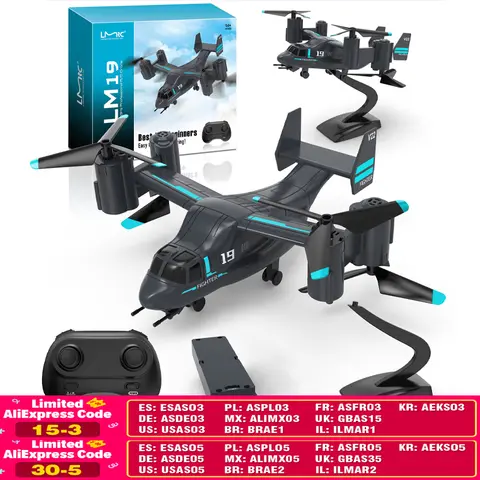 LM19 Remote Control Helicopter Drone 480P Camera Fighter Quadcopter Osprey Aircraft RC Drones for Children Kids Plane Toys Gifts