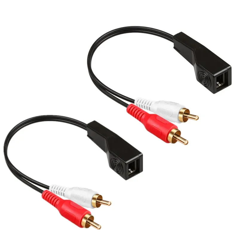 Stereo DC3.5mm Stereo and RCA Red White Audio Signal Balun Over Cat5/6 Cable 2 pcs/set