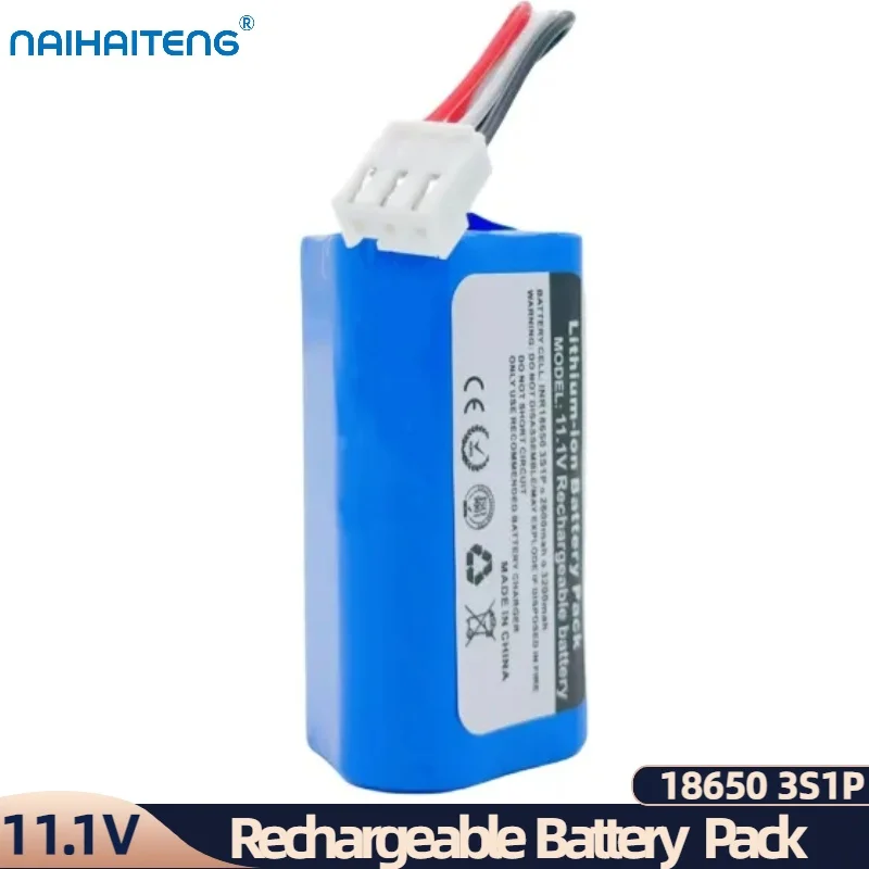 11.1V 10.8V 2600mAh 3200mAh Rechargeable Li-ion Battery Pack 18650 3S1P For Vacuum Cleaner Sweeping Robot PapaGo S360 D630