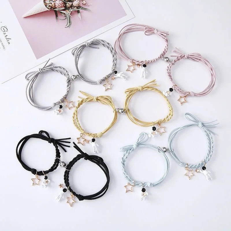 

Романтические парные магнитные браслеты-«аттракторы» для женщин, 2 шт., милые мультяшные браслеты с подвесками, ювелирные украшения для дружбы, подарок