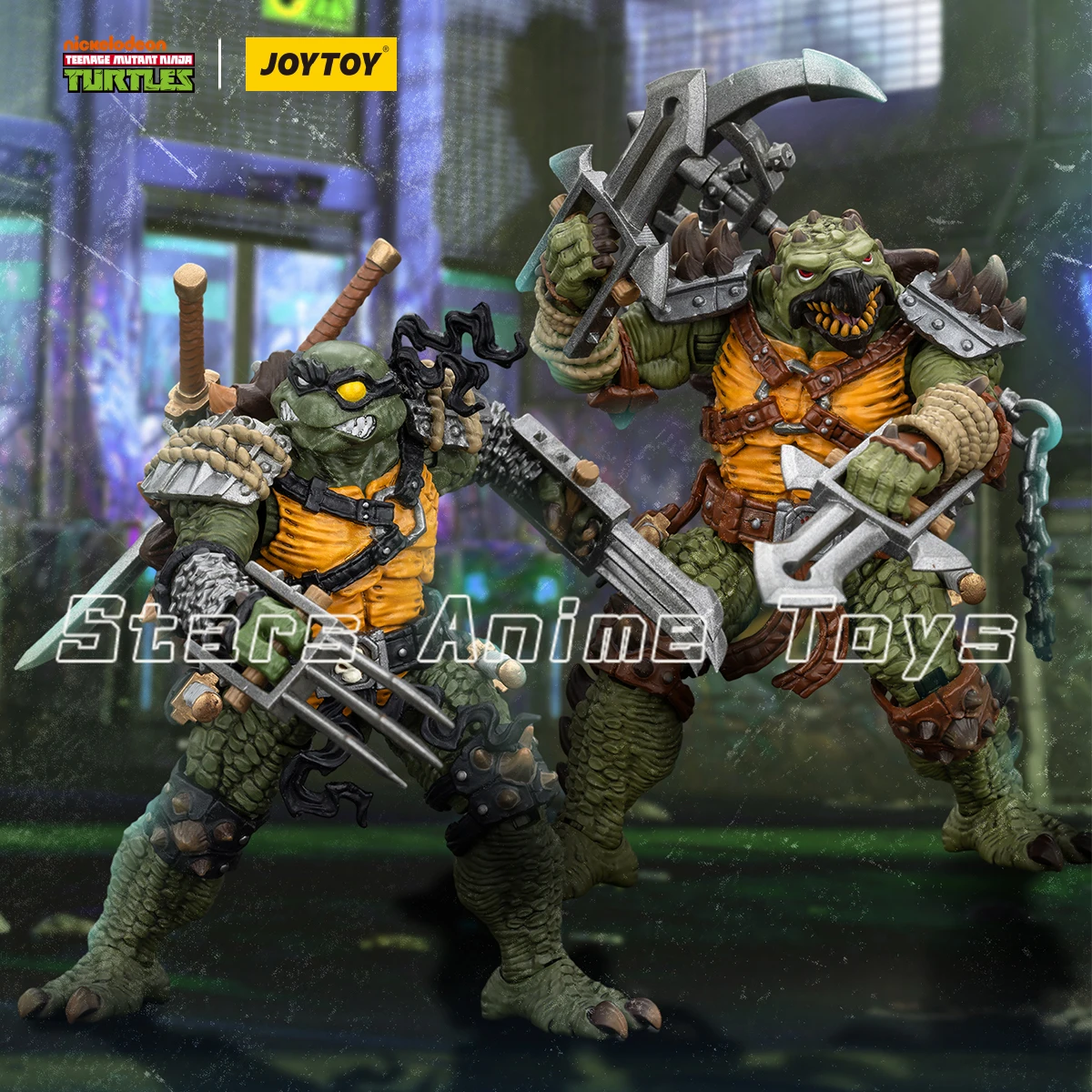 لعبة مجموعة نماذج JOYTOY 1/18 الأصلية TMNT-Slash/Tokka