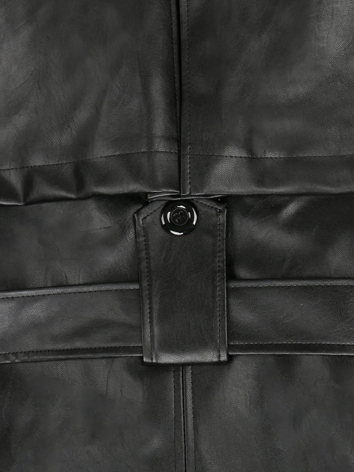 オーバーサイズ ブラック レディース PUレザー トレンチコート 秋冬 ラペルカラー ダブルブレスト 人工皮革 ロングオーバーコート