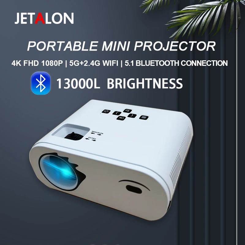 

2025 Upgraded 5G WiFi Bluetooth Projector 1080P Video Projector wih USB-C Power Bank Compatibility Home Theater Mini Projector​