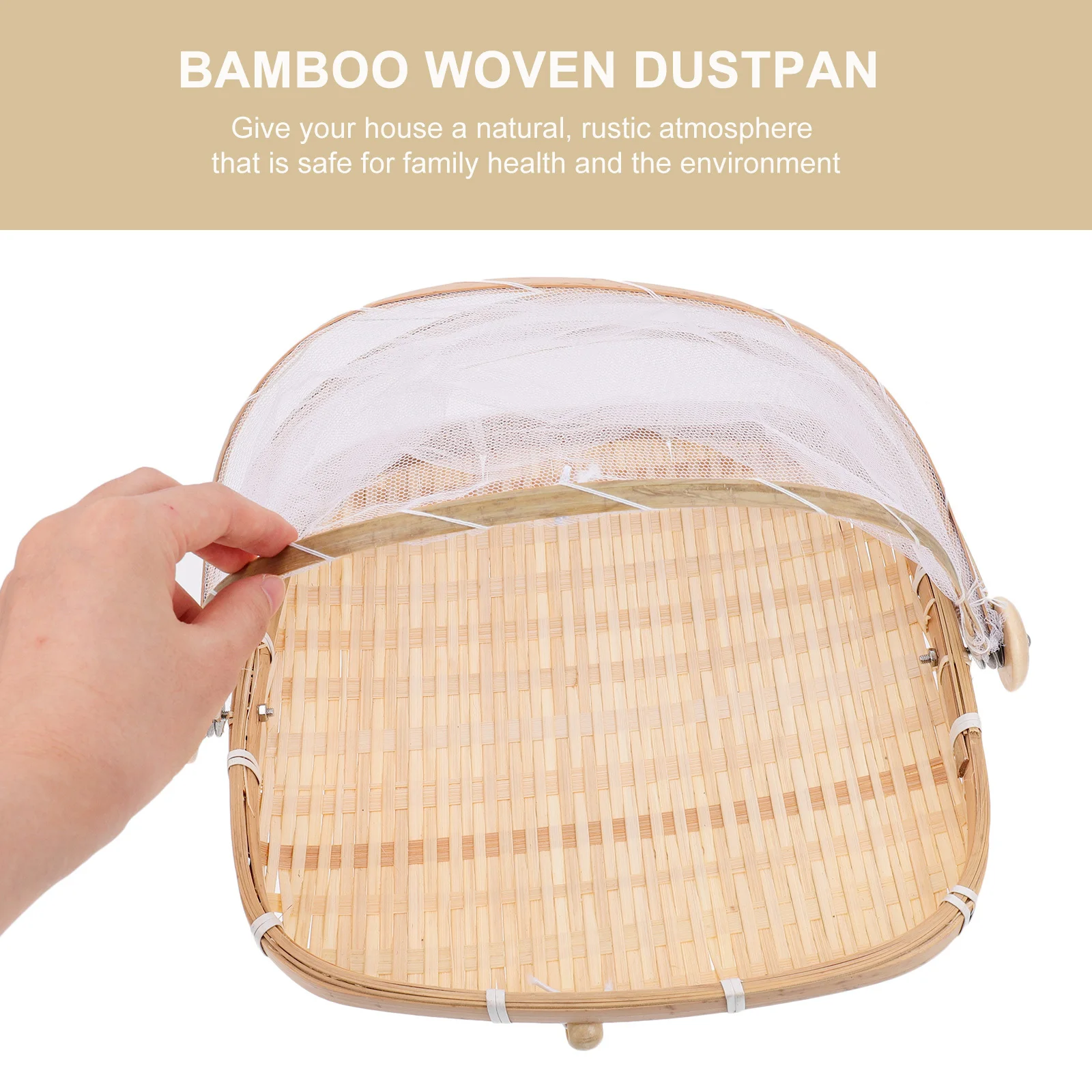 

2pcs Bamboo Woven Basket Fruit Vegetable Storage Container Kitchen Home Organization Food Drying Basket Household Bamboo Ware