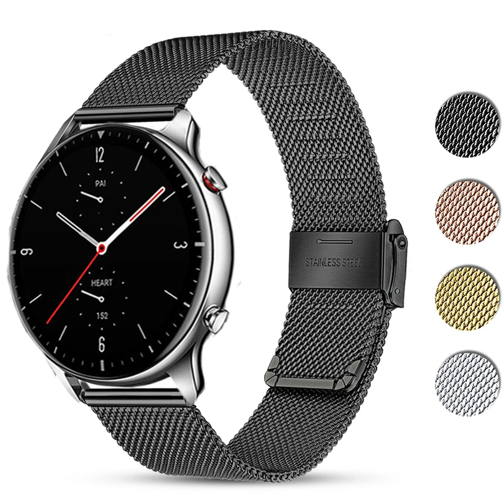 حزام من الفولاذ المقاوم للصدأ لشاومي Huami Amazfit GTR 2E/GTR 47 مللي متر سوار ساعة ذكية الإفراج السريع معصمه ل Amazfit ستراتوس 2 3 #2