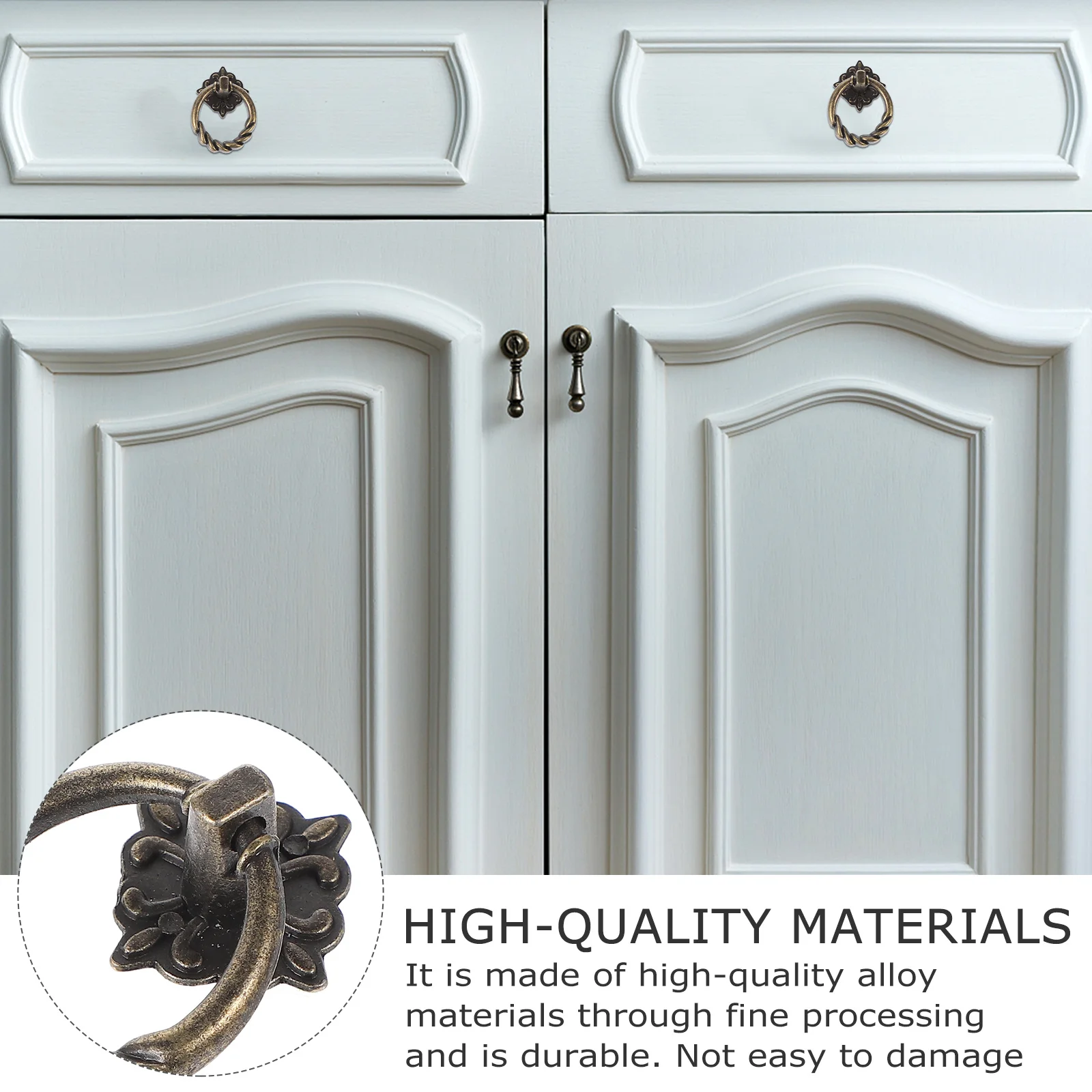 

6Pcs Retro Door Handle Durable Pull Ring Knob for Cabinet Drawer Cupboard Furniture Door Handle Drawer Pull Ring