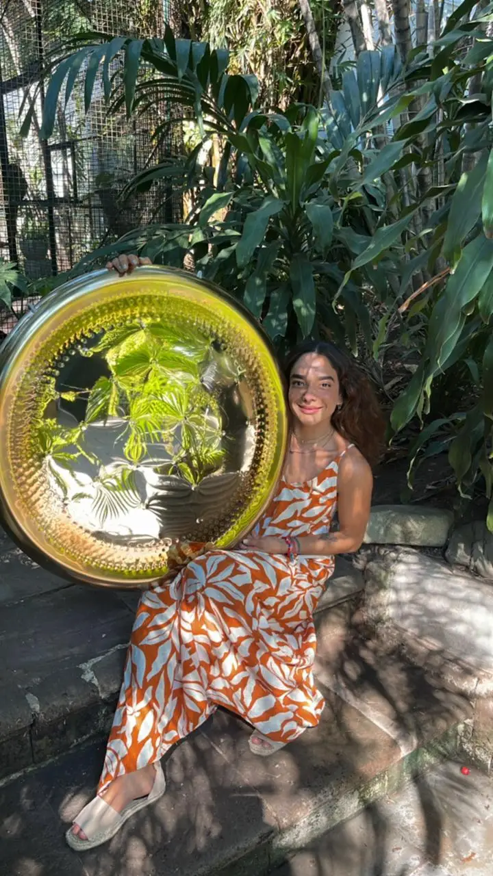 

Sound Healing Gong 32"/80cm Mirror Alloy Gong with Small Hammer Point for Sound Bath Meditation Yoga