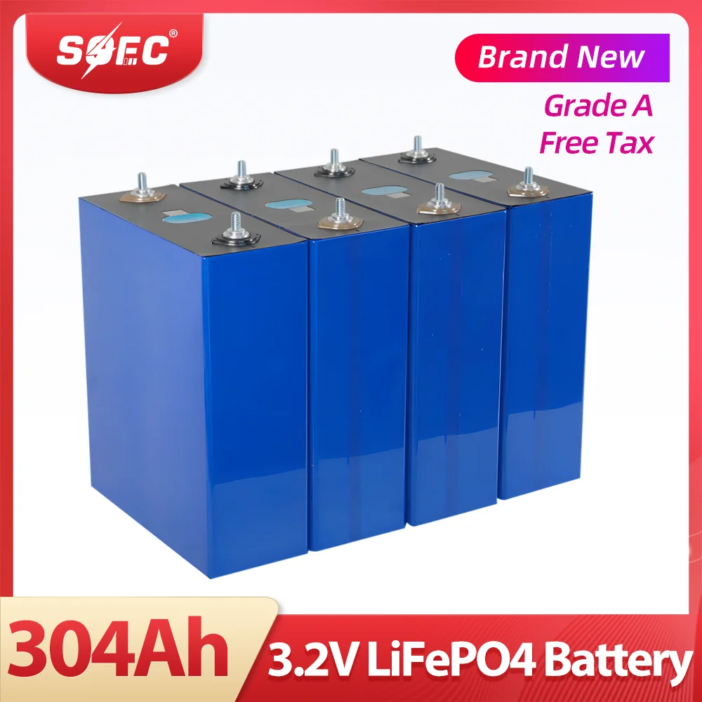 SOEC 3.2V 304Ah 320Ah LiFePO4 Battery EVE LF304 Rechargeable Lithium Iron Phosphate Battery with Busbars for 12V 24V RV Boats