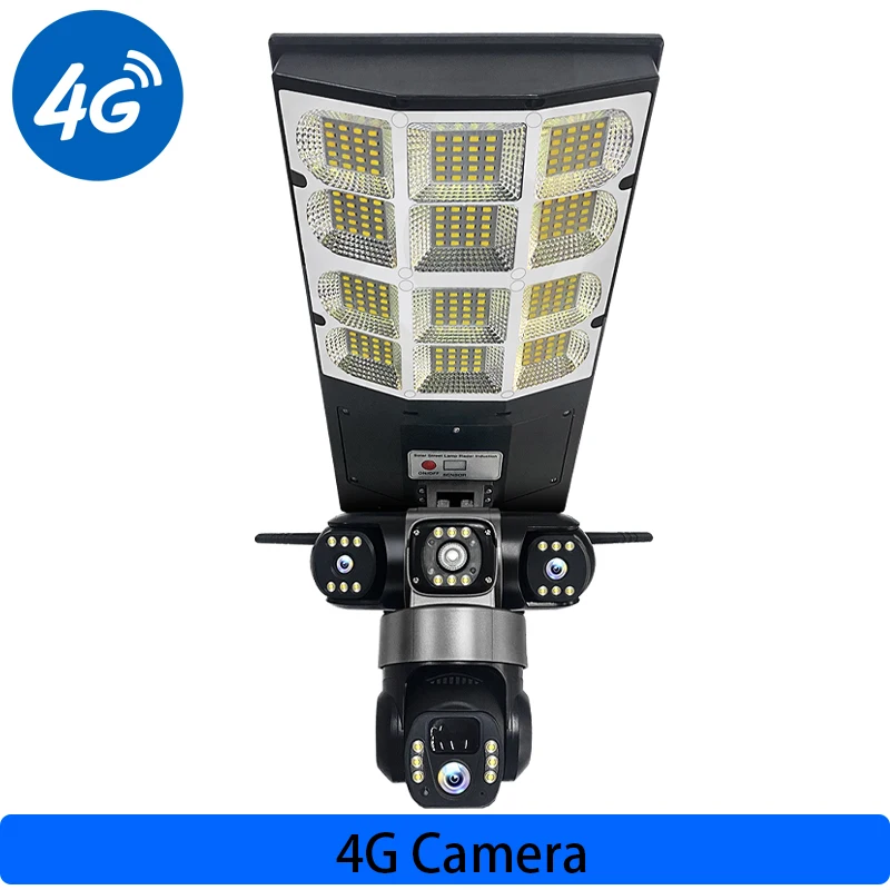 Caméra de Surveillance solaire extérieure 4G, lampadaires, batterie 16000mAh, 3 Modes d'éclairage, c
