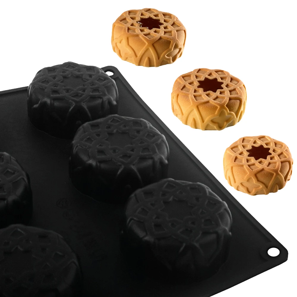 12 cavidades dahab mousse sobremesa molde de silicone redondo mini bolo molde de chocolate chá da tarde sobremesa molde de cozimento