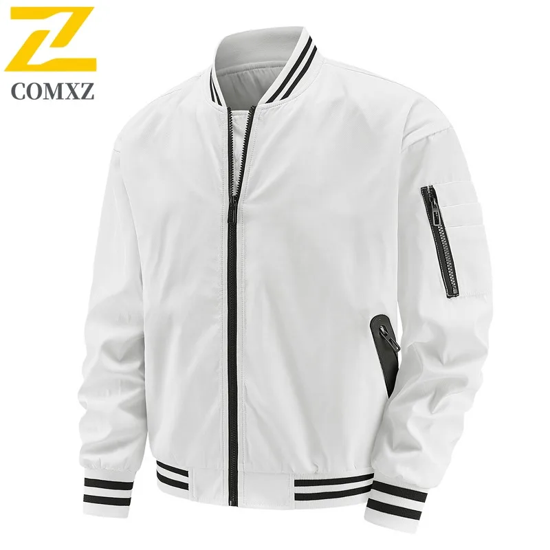 

COMXZ 2025 Men's Casual Workwear Jacket Spring Autumn Winter Vintage Baseball Collar Lightweight Comfortable Coat