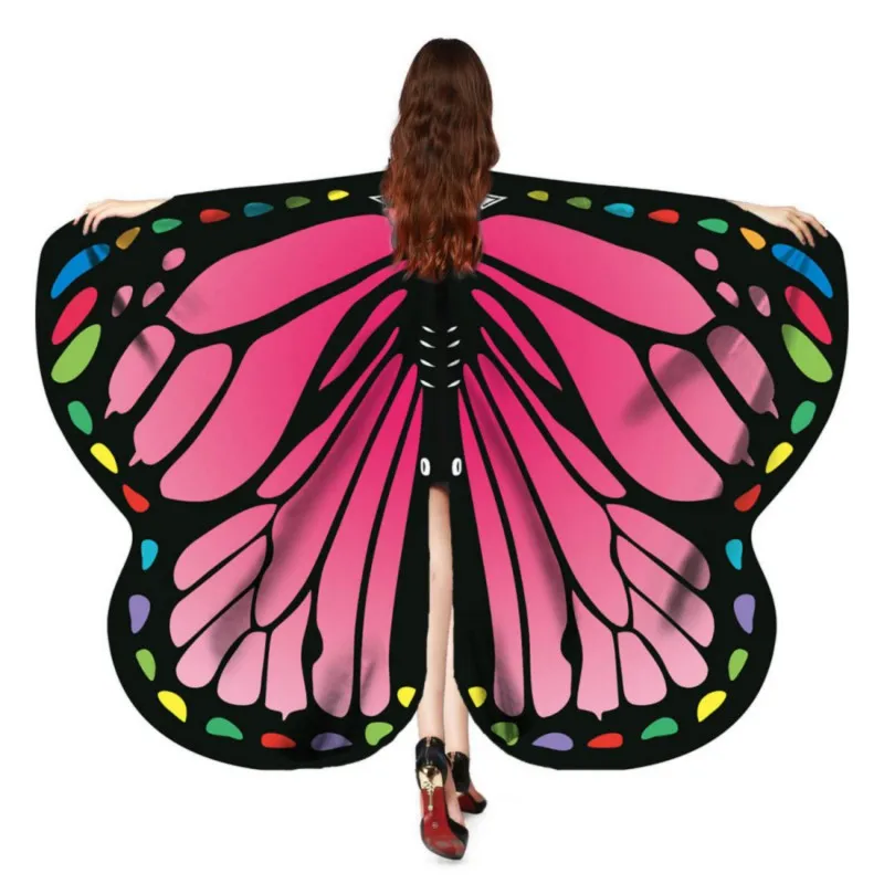 Mulheres Butterfly Cape Shawl, Halloween Wear, Natal, Formatura, Festa, Decorar