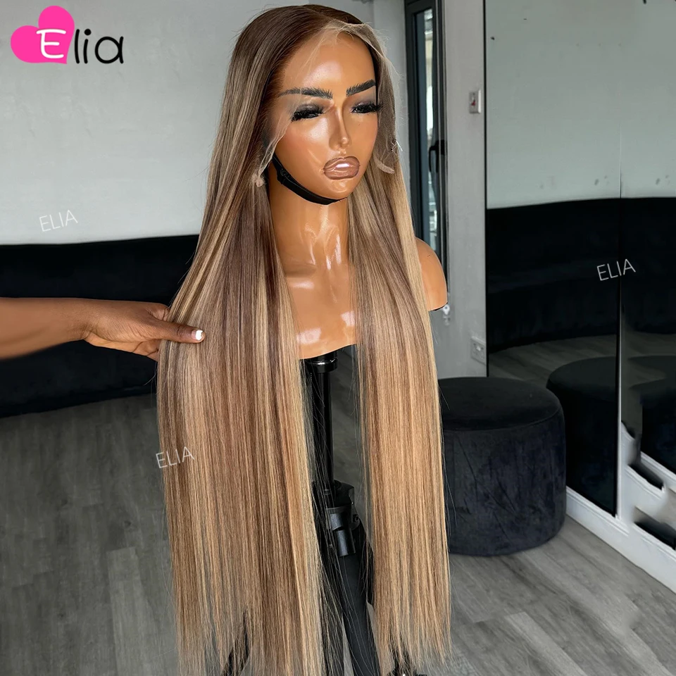 Highlights 2 27 Lighter Color Human Hair Wigs 13x4 Lace Front Human Hair Wig for Women 13x6 Lace Frontal Straight Wigs Elia 5x5