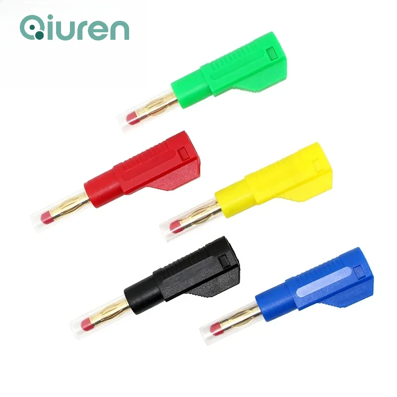 BP450G  High Quality Gold Plated 4mm Retractable Banana Plug Stackable Solder type with protective sleeve