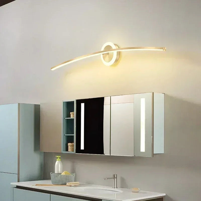 Modern Gold/white Long Aluminium LED Wall Lamps Silicone Light Guide Strip Living Room Bedroom Restaurant Hotel Dimmable Sconces