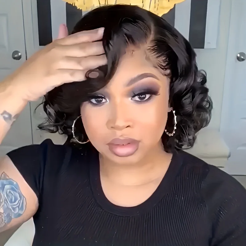 

Вьющиеся короткие парики для чернокожих женщин Короткие вьющиеся синтетические парики для чернокожих женщин