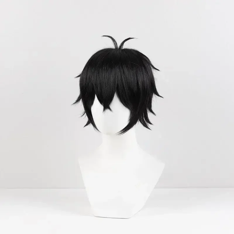 Peruca de cabelo curto preto para homens adultos, Peruca Anime, Fantasia Cosplay, Peruca, Peruca, Peruca, Peruca, Peruca, Peruca, Dia das Bruxas, Carnaval, Suporte, VENTO, QUETOR, Cabelo curto, 2024