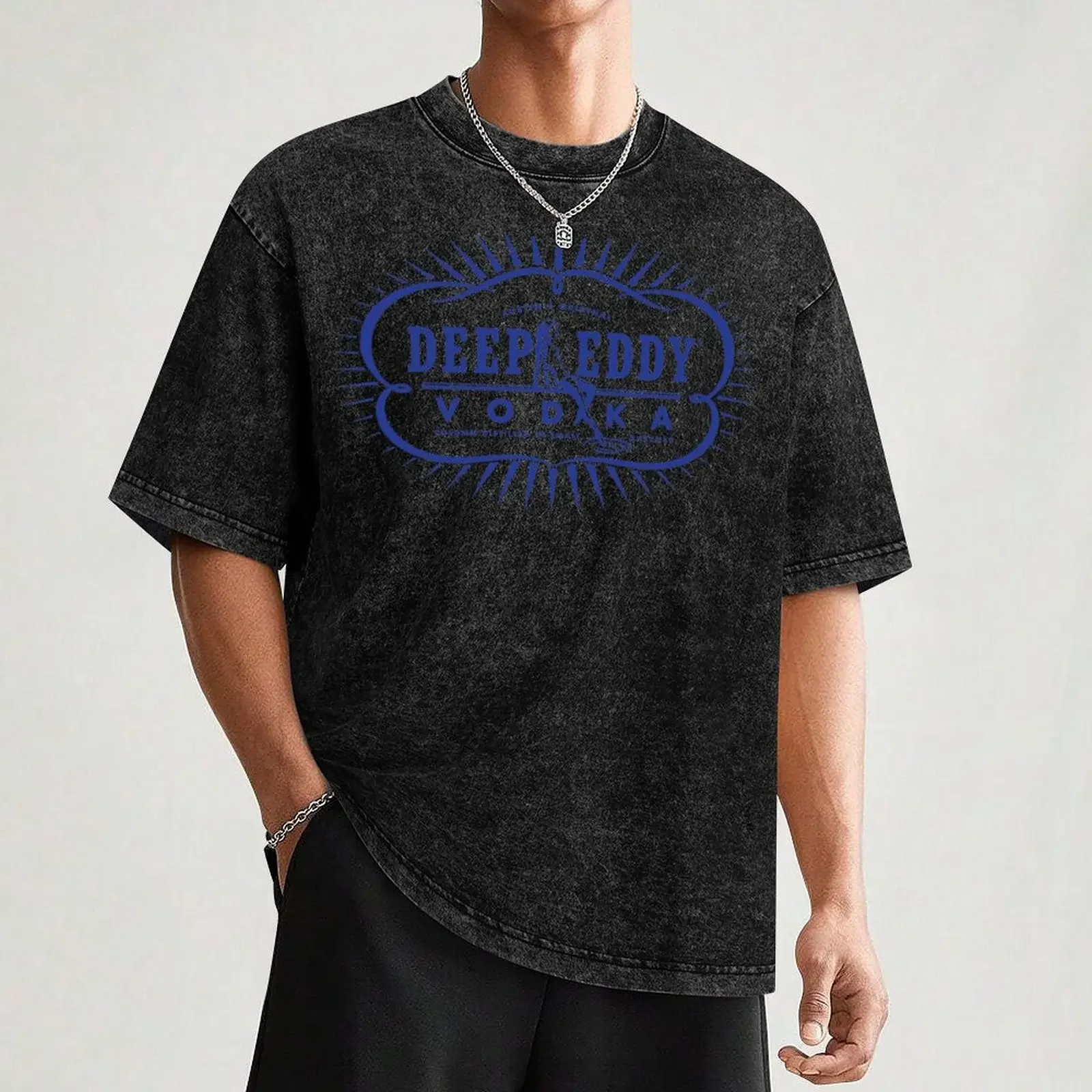 Deep Eddy Vodka T-Shirt Basic Plain Short Sleeve Crew Neck Tee