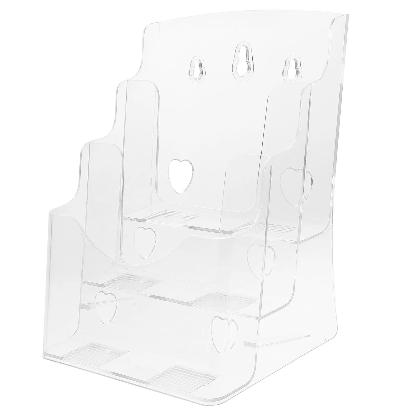 File Rack A5 Brochure Holder Desktop Document Stand Wall Mount Pamphlet Storage Organizer Clear File Organizer for Office Study