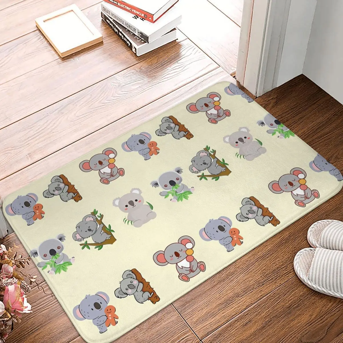 Koala Australian Animals Non-slip Doormat Set Pack Bath Kitchen Mat Outdoor Carpet Flannel Pattern Decor