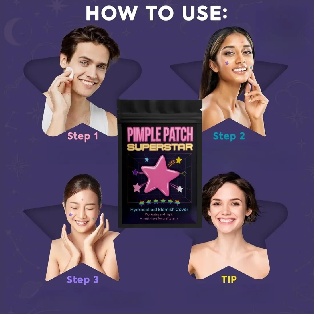 480 قطعة شكل نجمة 7 اللون الغروانية المائية بثرة حب الشباب بقع جهاز العناية بالوجه عزل تنفس مغلقة حب الشباب العيوب غطاء #3