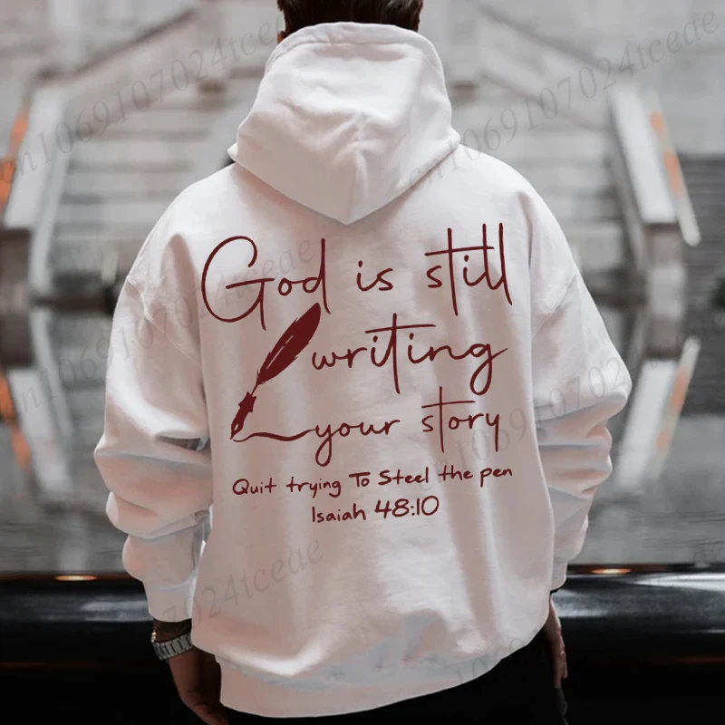 Men'S Vintage Hoody God Is Still Writing Your Story Graphic Mens Women Hoodies Sweatshirt Casual Stylish Fashion Design Hoodies
