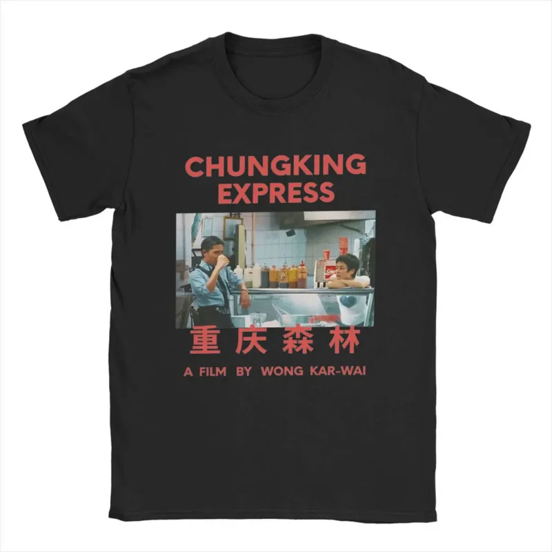 

Мужские футболки Chungking Express Wong Kar Wai, хлопковая одежда, забавная футболка с коротким рукавом и круглым вырезом, футболки с принтом