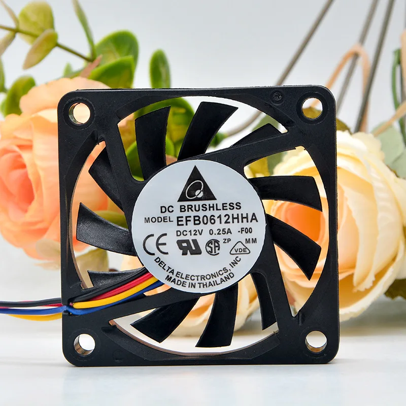 Delta EFB0612HHA 6010 60MM 60x60x10MM Computer Case Fan Graphics Card Cooling Fan 12V 0.25A With 3pin 4pin PWM