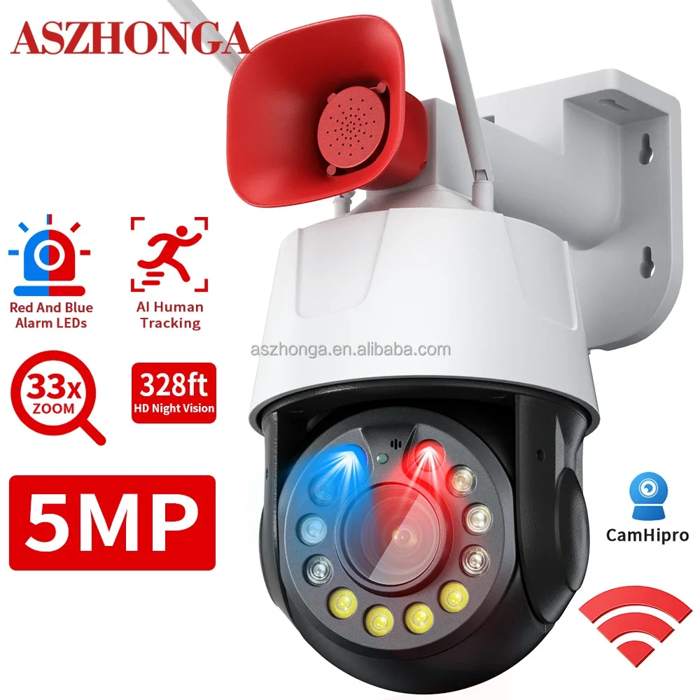 5MP  Wireless WIFI Security IP network Camera 33X Zoom 1080P HD PTZ Outdoor Home Surveillance Cam CCTV  Full color Night Vision