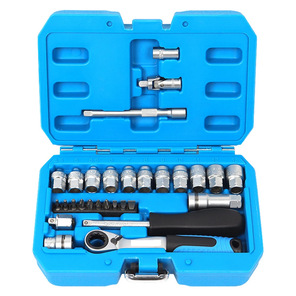 29 Piece Heart Piercing Ratchet Socket Wrench Set,Screwdriver Bit Set