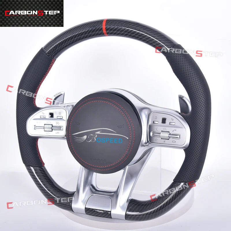 

Carbon Fiber Steering Wheel For Mercedes Benz AMG A C E S Class C43 A45 W205 W204 G55 G500 W212 W463 C63 S63 CLS63 E63