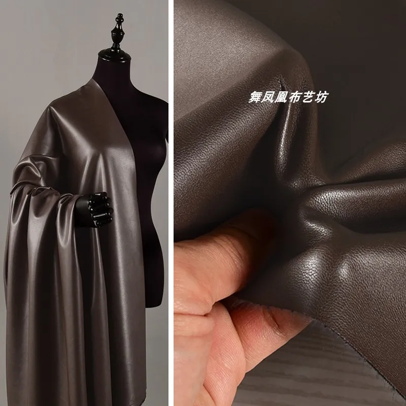 Leather Fabric Soft Slightly Elastic PU Material Jacket Soft Bag Waterproof Wholesale Cloth Apparel Sewing Meters Diy Material