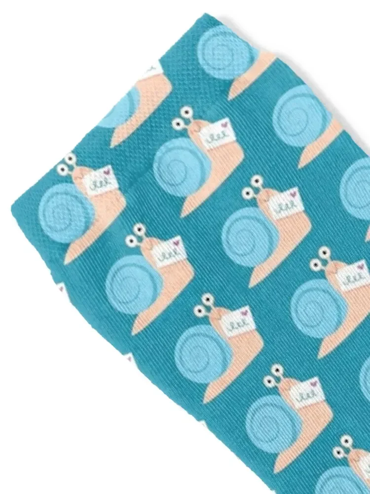 Blue snail mail Socks retro Argentina designer Women Socks Men's