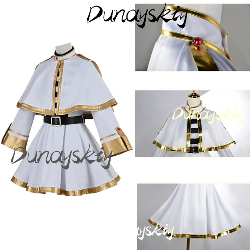 ﻿Sousou No Frieren Cosplay Anime Magician Costume Wig Dress Elf Ear Accessory Frieren Full Set or Women Girls Customized﻿