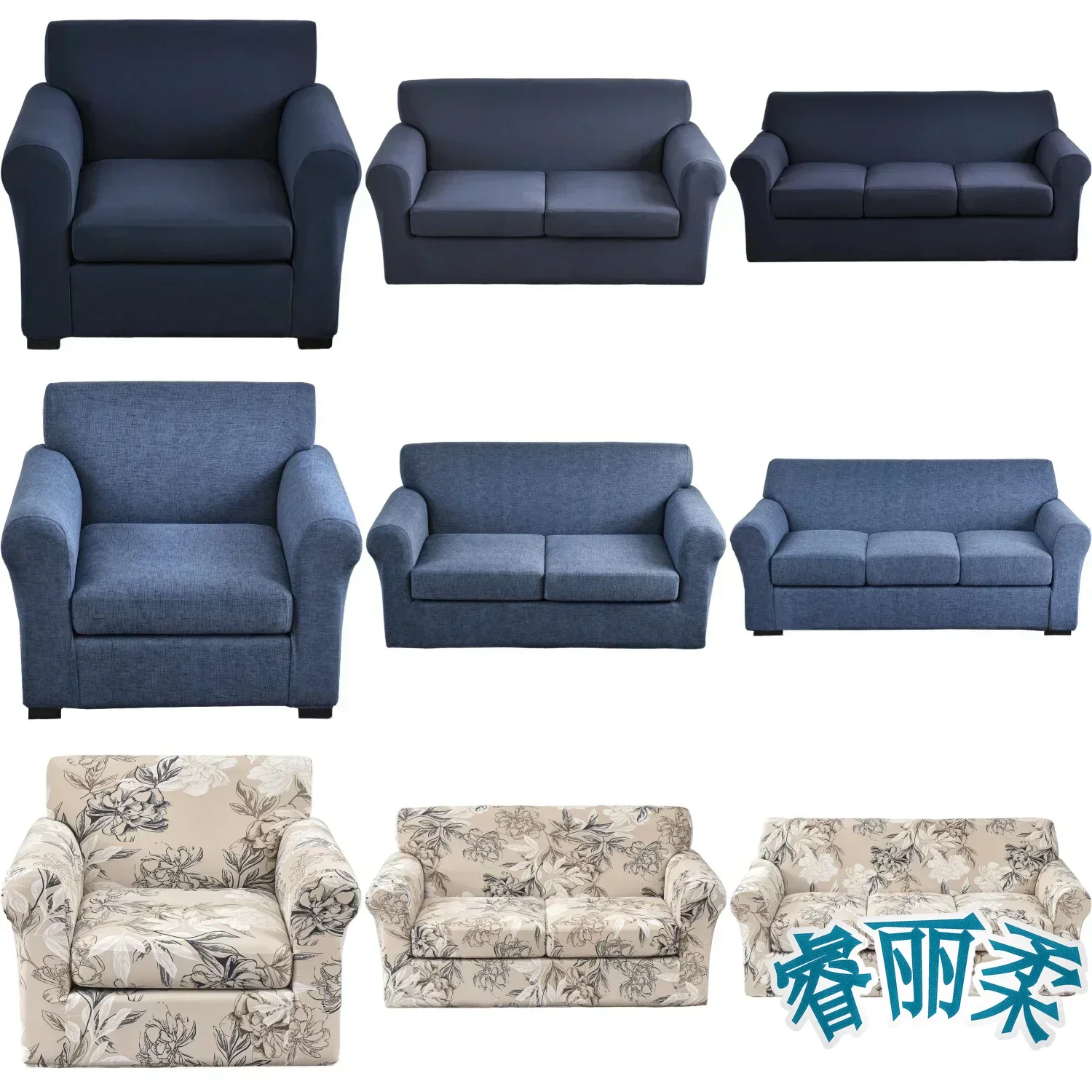 Stretch Sofa Slipcover 1/2/3 Seater Separate Cushion Couch Cover Washable Printed Sofa Furniture Cover For Living Room Removable