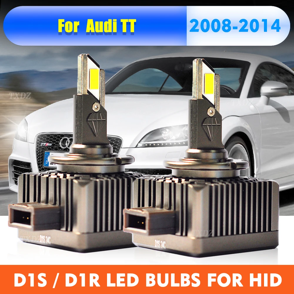 Car LED Headlight Bulbs D1S D1R Led Lamp 24000LM 6000K For 08-14 Audi TT N10566103 Xenon HID Upgrade to LED Lights