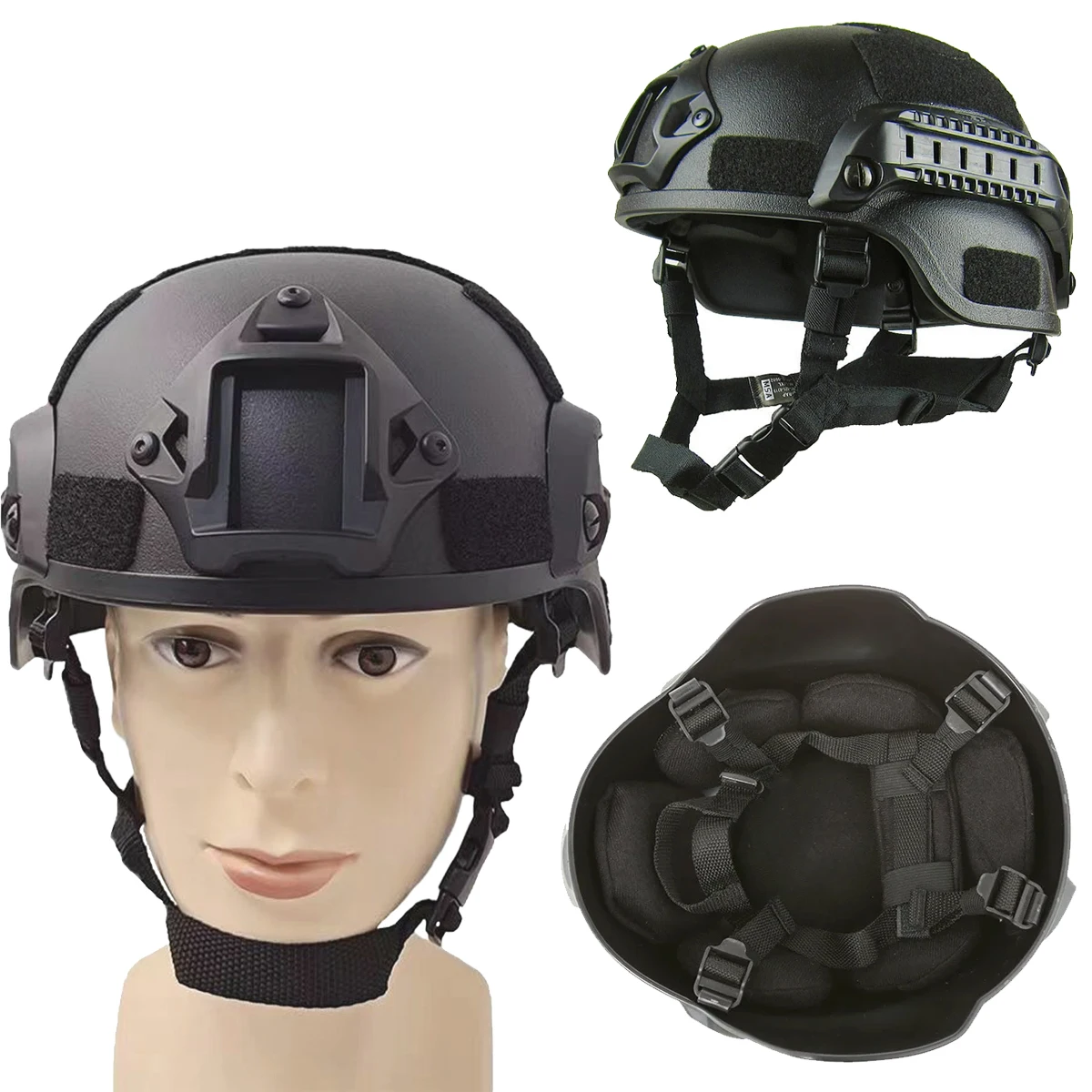 MICH 2000 Tactical Outdoor Combat High Quality Protective Helmet with Side Rail NVG Painball CS SWAT Riding Protect Equipment