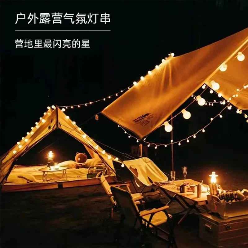 The product can be customized. Outdoor camping atmosphere lights camping lighting awning tent light string led long battery