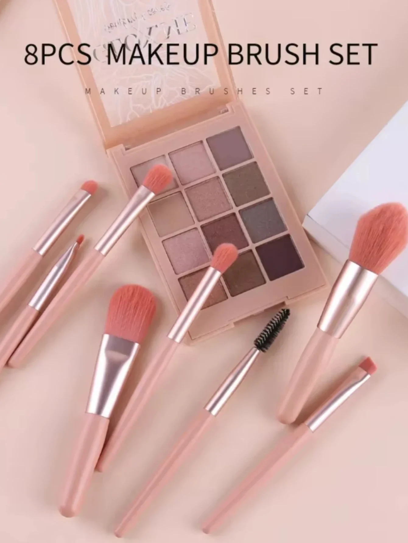 8-delige make-upborstelset Make-up concealerborstel Blush Losse poederborstel Oogschaduw Markeerstift Foundation Brush Beauty Tools