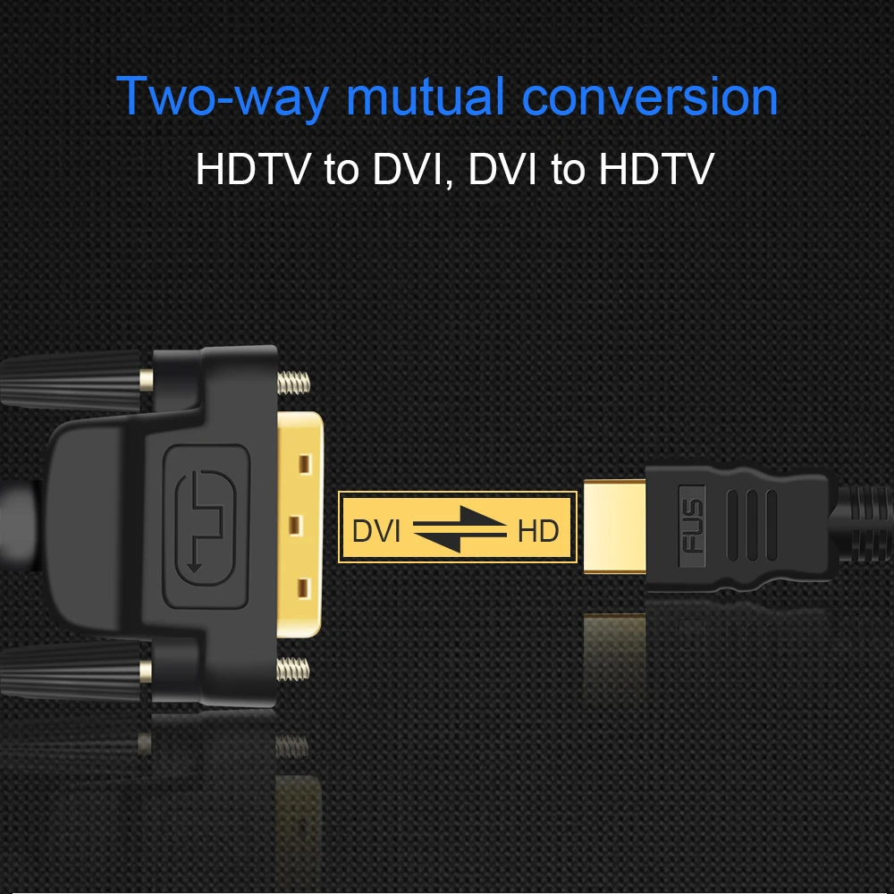 DUPI HD to DVI Cable DVI HDMI-compatible Cable Adapter Gold Plated for HDTV DVD Projector PS5 4 3 TVBOX