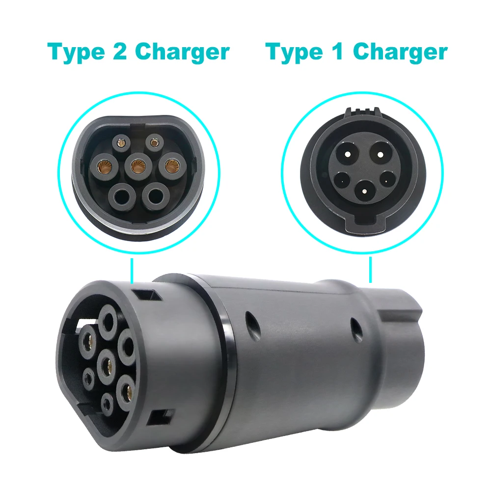 GOODCELL EV Charger Adapter J1772 to IEC62196 Adapter Type1 to Type2 EV Adapter 32A 1Phase 7.2kw Max EV Charger Converter