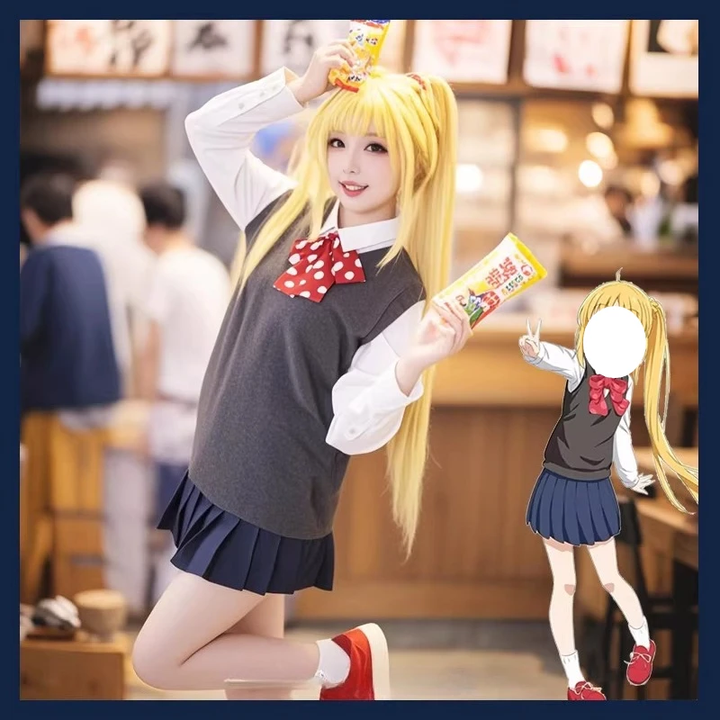 

Anime Ljichi Nijika Cosplay Costume White Shirt Skirt JK Gray Vest Full Set School Uniform Role Play Outfit for Women