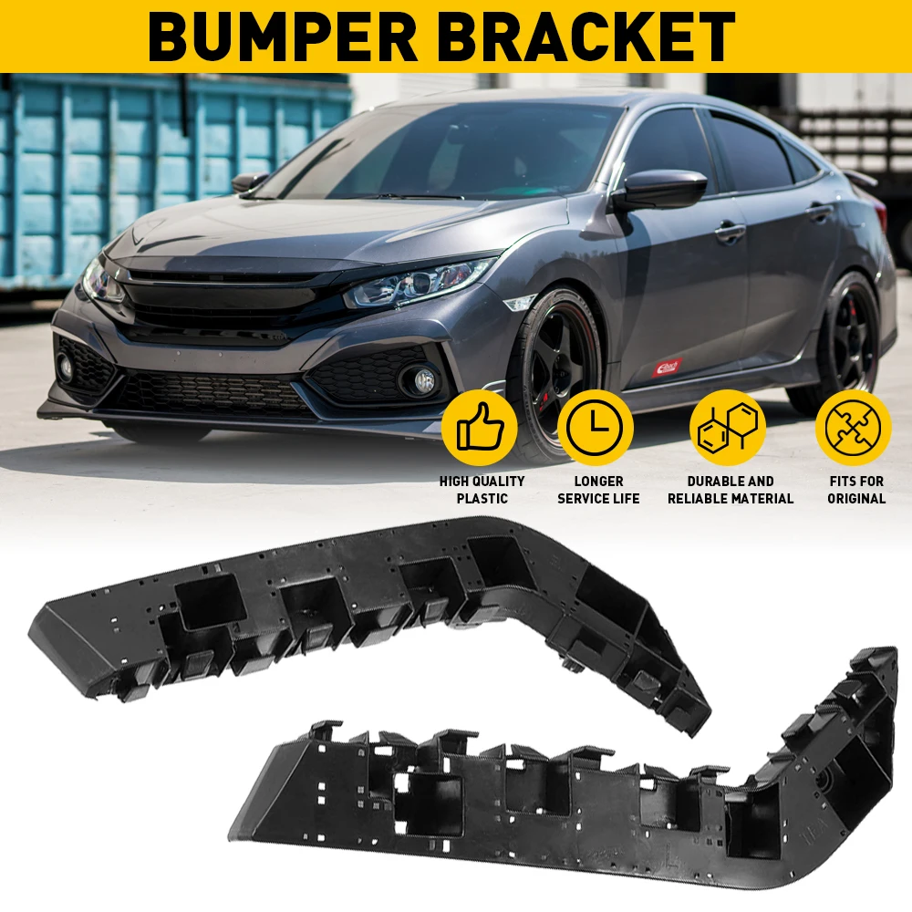 2X Left+Right Car Bumper Support Bracket Retainer For Honda Civic 2016 2017 2018 2019 2020 2021 71193TBAA00 HO1033109 HO1032109